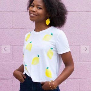 Jenny Lemons hand screenprinted lemon crop tee
